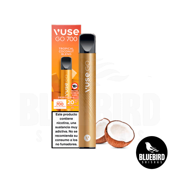 VUSE GO 700 POD DISPOSABLE - TROPICAL COCONUT BLEND - COCO TROPICAL - BLUEBIRD SHISHAS VUSE GO 700 POD DISPOSABLE - TROPICAL COCONUT BLEND - COCO TROPICAL - BLUEBIRD SHISHAS