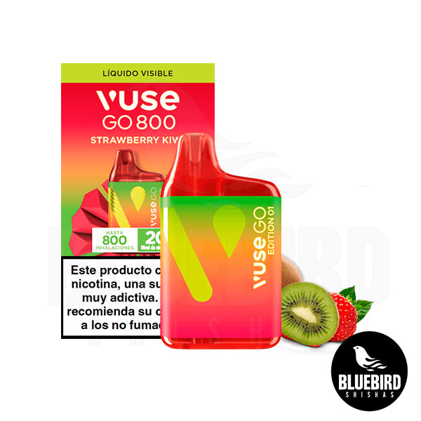 VUSE GO 800 POD DISPOSABLE - STRAWBERRY KIWI - FRESA KIWI - 20MG BLUEBIRD SHISHAS VUSE GO 800 POD DISPOSABLE - STRAWBERRY KIWI - FRESA KIWI - 20MG BLUEBIRD SHISHAS