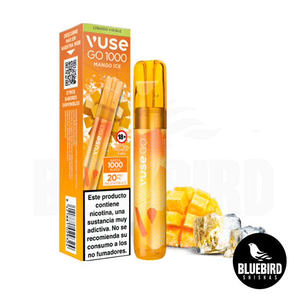 VUSE GO 1000 POD DISPOSABLE - MANGO ICE - 20MG BLUEBIRD SHISHAS VUSE GO 1000 POD DISPOSABLE - MANGO ICE - 20MG BLUEBIRD SHISHAS